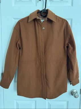 Babaton Rust Brown Wool-Blend Coat